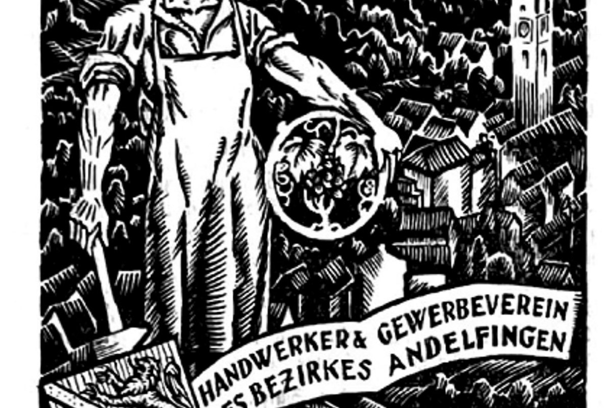 Das Plakat zur Gewerbeschau von 1937 in zeitgenössischer Manier von Grafiker Anton (Toni) Trieb. Das Plakat zur Gewerbeschau von 1937 in zeitgenössischer Manier von Grafiker Anton (Toni) Trieb.