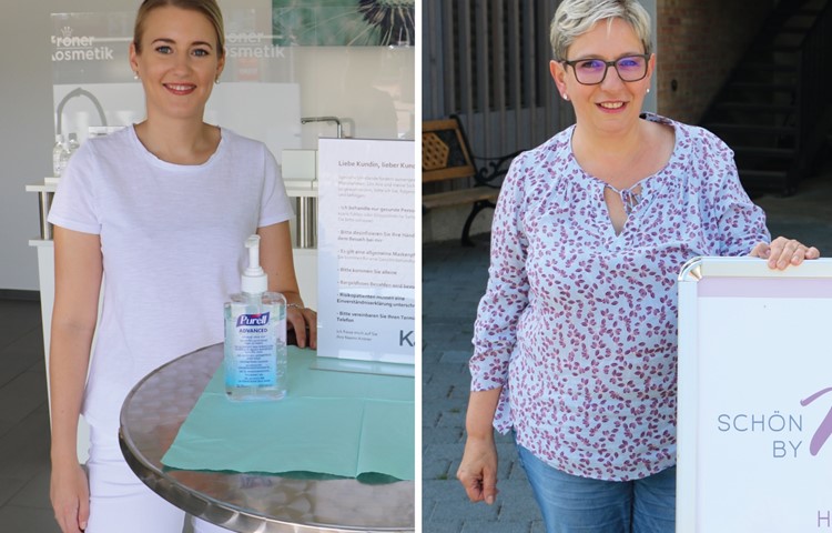 Naemi Kündig und Maria Teresa Gmünder (v.l.): Die beiden Kosmetikerinnen sind dankbar für ihre treuen Kunden. An die Schutzmassnahmen haben sie sich rasch gewöhnt.