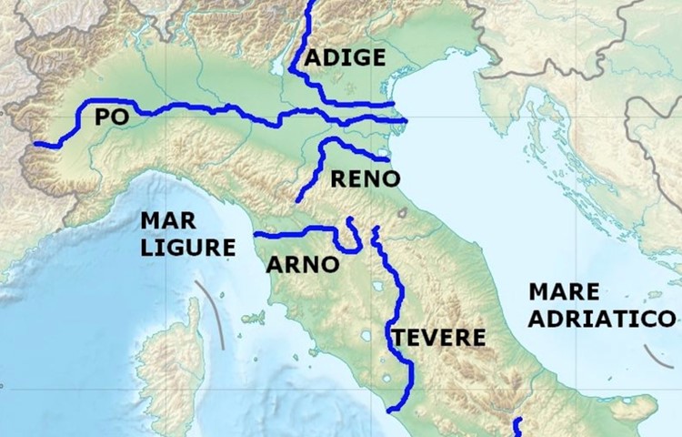 Der Reno ist der zehntgrösste Fluss Italiens hinsichtlich der Länge und des Einzugsgebiet und der sechste unter allen, die ins Meer münden.
