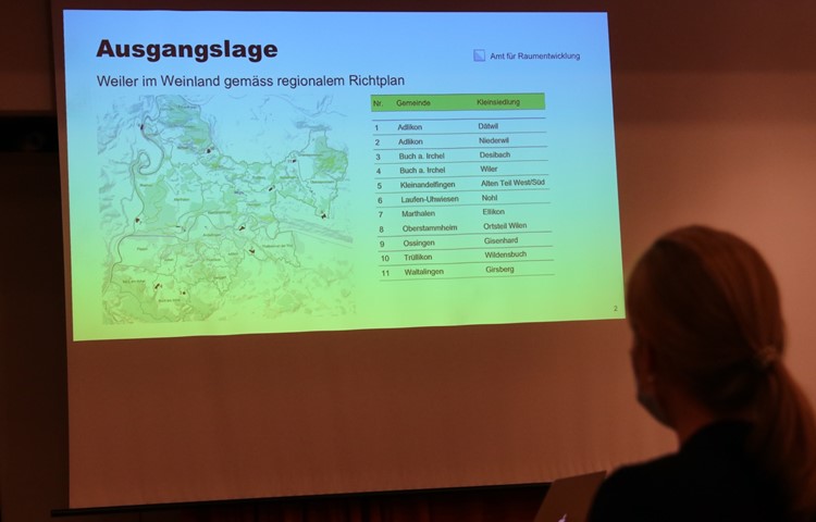 Im Weinland sind elf Orte betroffen, wie Annette Spörri vom Amt für Raumentwicklung an der ZPW-Versammlung zeigte.