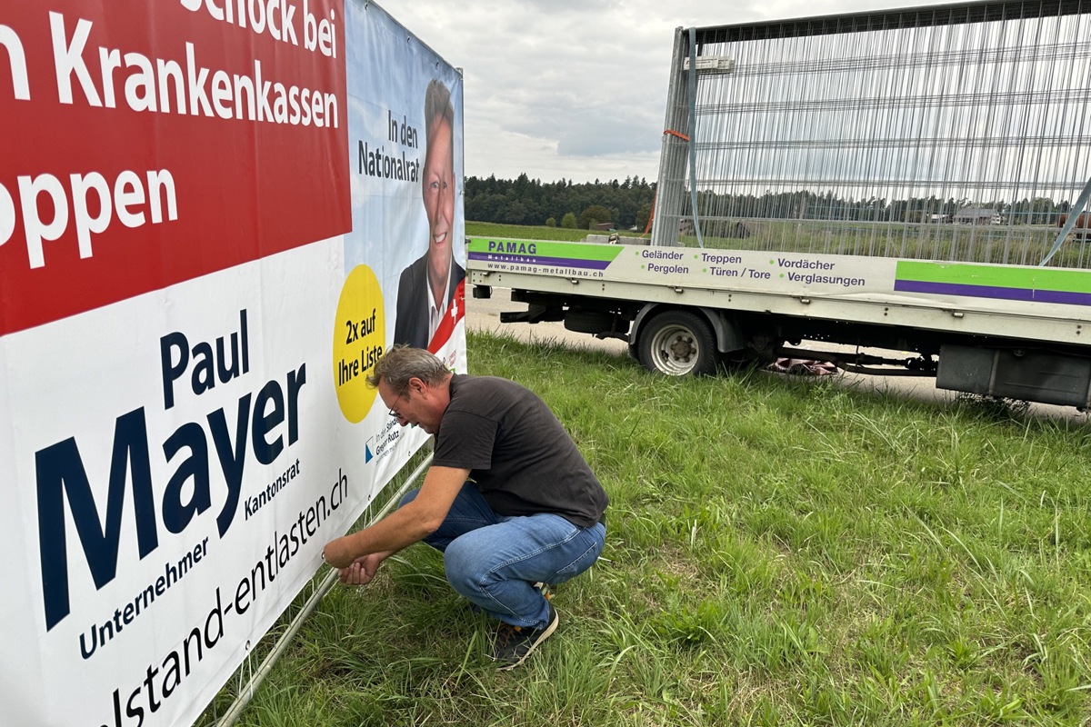 Plakatierte selber: Paul Mayer machte im Weinland mit Abstand am meisten Stimmen
