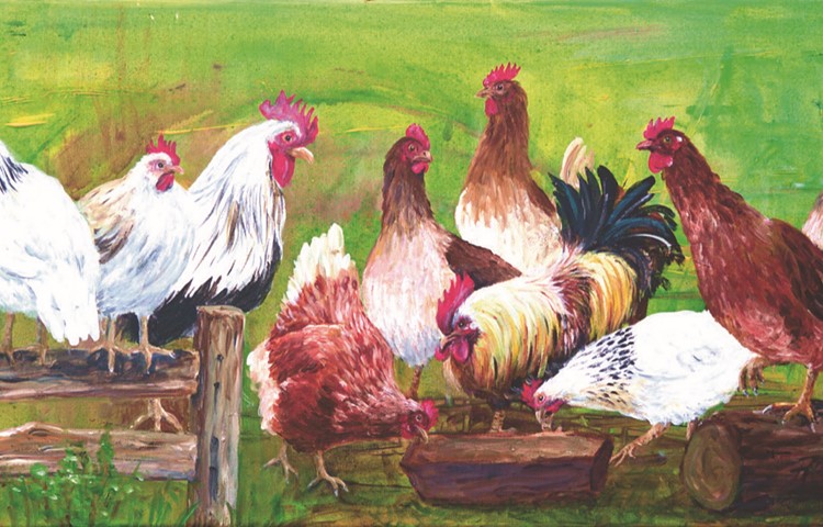 «Hühner» von Annemarie Häusler-Wegmann.