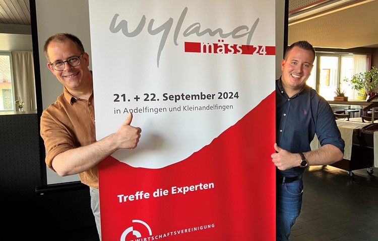 OK-Präsident Martin Schaub (links) und WRA-Präsident Reto May planen eine dezentrale Wylandmäss im Jahr 2024.
