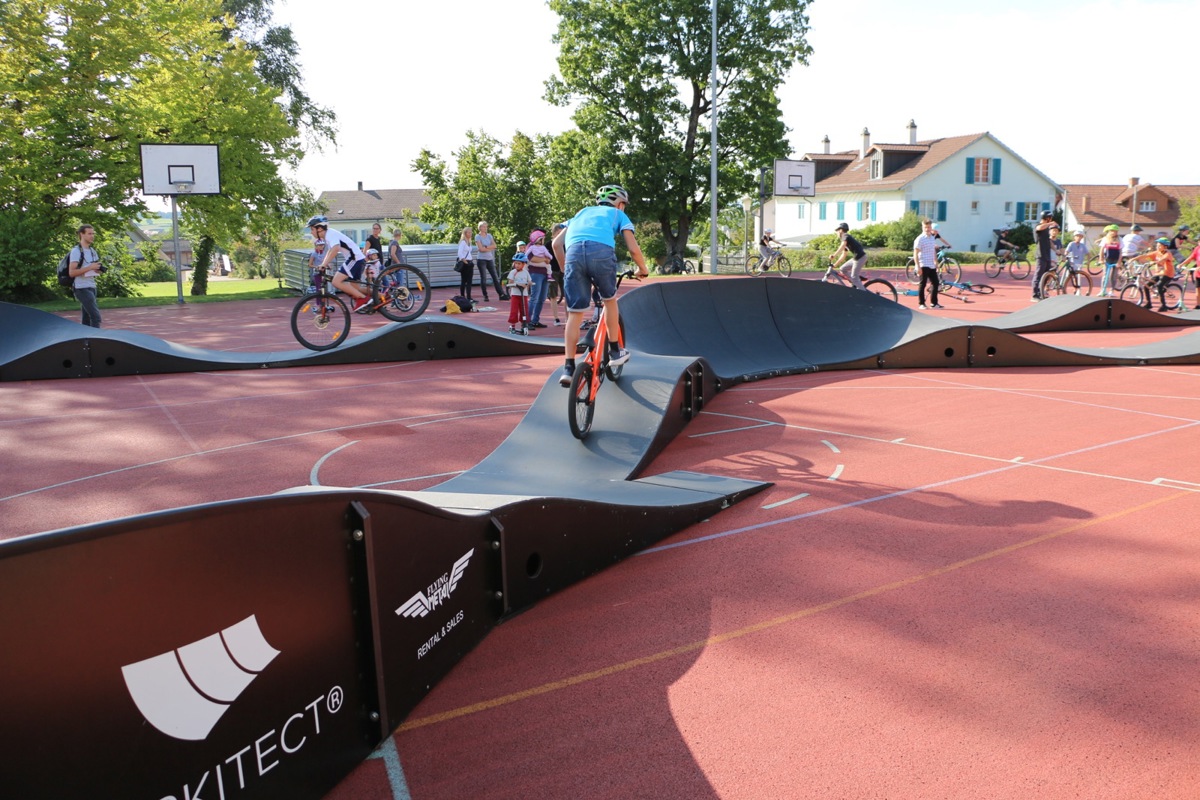Auch in Stammheim wurden auf dem mobilen Pumptrack unzählige Runden gedreht.