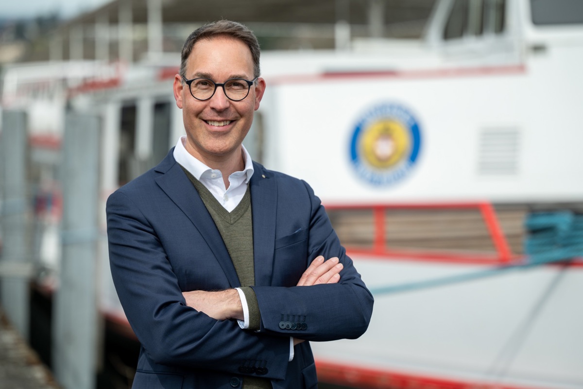Remo Rey, Geschäftsführer der Schifffahrtsgesellschaft Untersee und Rhein (URh) und seit Kurzem auch Präsident des Verbands Schweizerischer Schifffahrtsunternehmen (VSSU).