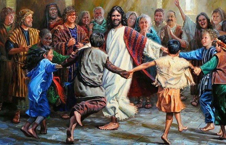 «The Lord of the Dance» – der Herr des Tanzes: Jesus tanzt mit Kindern.