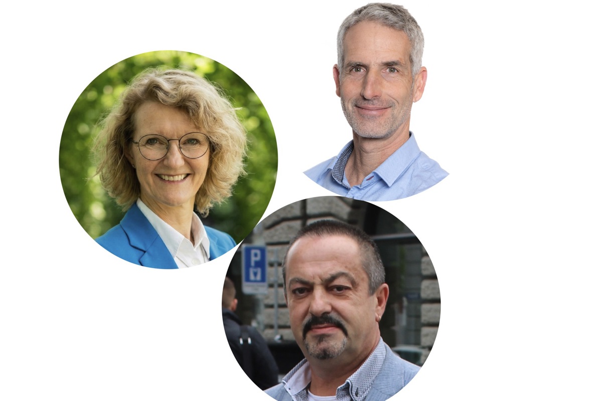 Dani Grab, Jaqueline Kucera und Roberto Violi (von oben nach unten) stellen sich zur Wahl für das Andelfinger Gemeindepräsidium. 