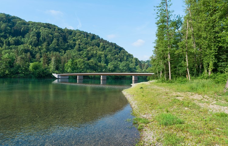 Am gleichen Ort, aber breiter: Die Siegerbrücke "Point de vue" ist das Resultat von Bänziger Partner und dem Büro Lorenz Eugster Landschaftsarchitekten.