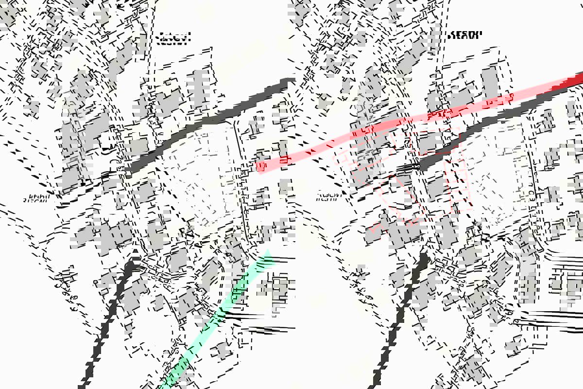 Zwei grössere Strassensanierungen stehen in Rutschwil an: die Hettlingerstrasse (grün) und der Resiweg (rot), der bereits nächstes Jahr saniert werden soll.