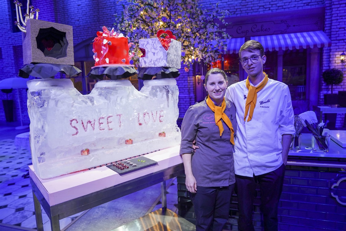 Das finale Schaustück gelang Patrick Beereuter und Vanessa Schnyder nicht so perfekt wie gewünscht – am Ende wurden sie Vize-Master of Sweets.