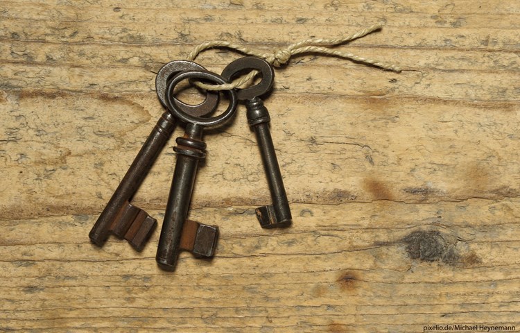 Ein Schlüssel ist das Symbol auf dem Wappen der Gemeinde Dorf.
