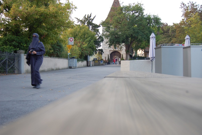Frau Mit Burka Am Rheinfall6