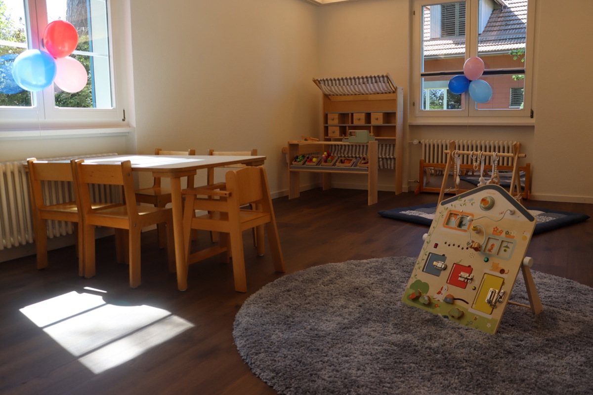 Die neu gestalteten Räume der Kinderbetreuung bieten Platz für Spiel, Bewegung und Rückzug.