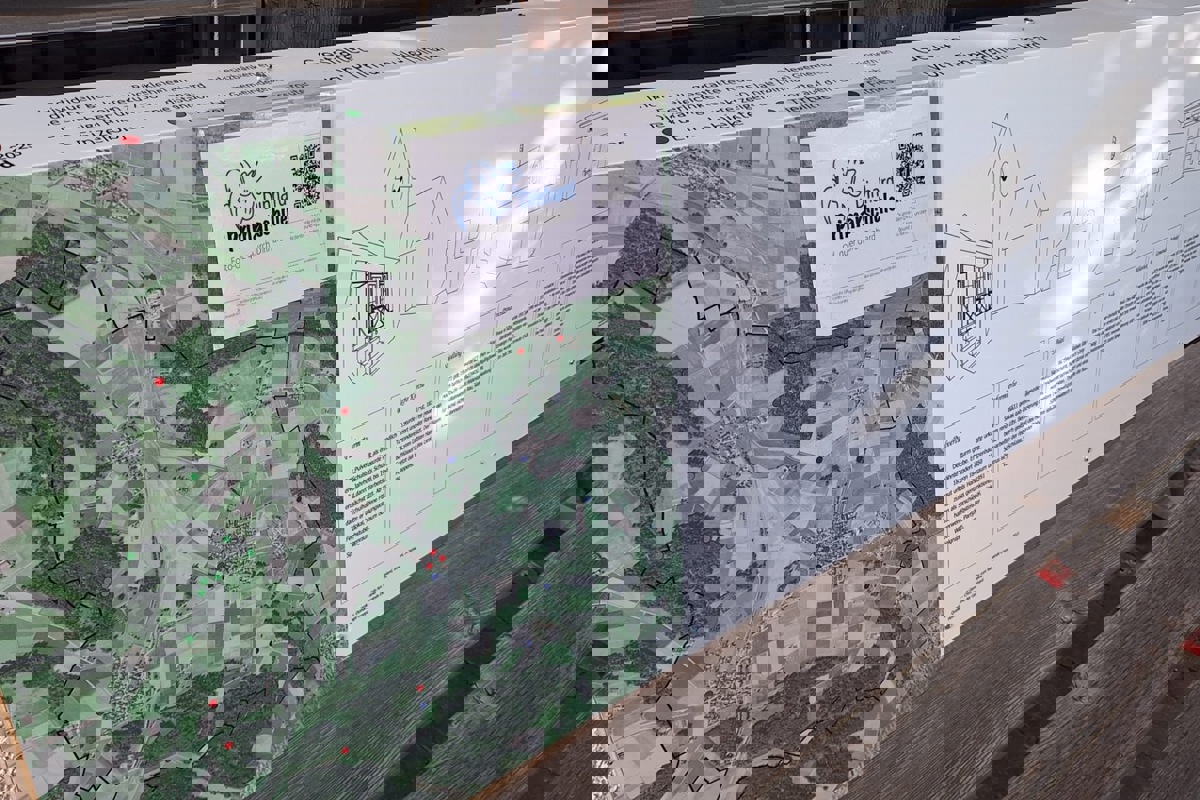 Drei Bänkli auf dem Schulhausareal bilden die Startpunkte zu den OL. 