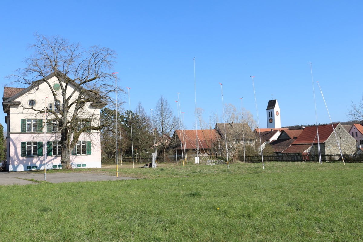 Das Foto  zeigt die Baugespanne