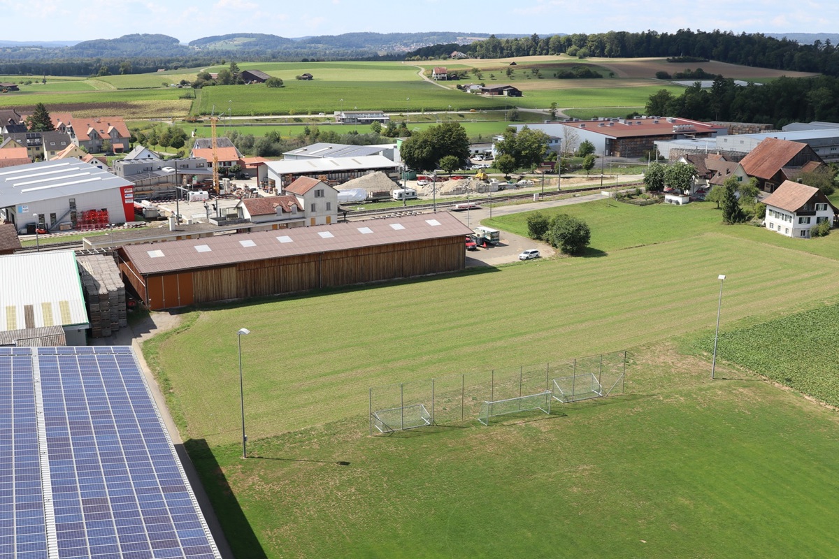 Der Sportplatz Schilling vom Landi-Turm aus