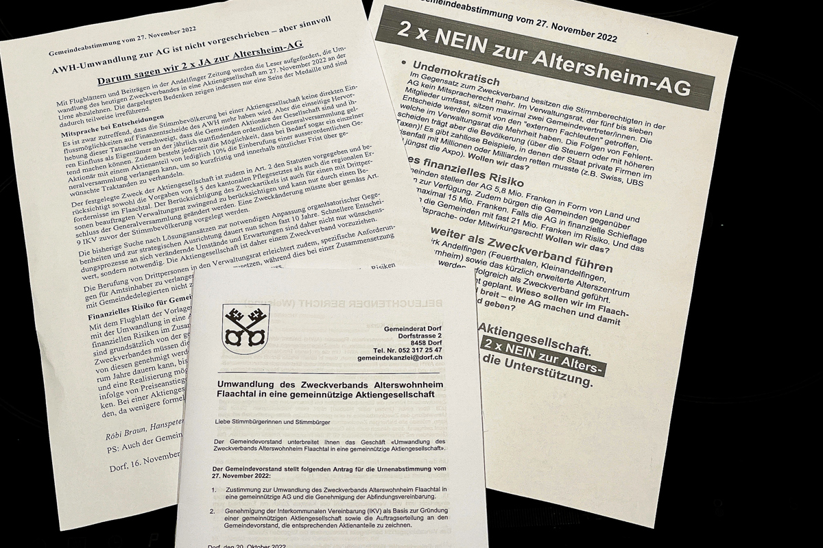 Zweimal Ja oder Nein zur Umwandlung in eine Aktiengesellschaft – die Entscheidung treffen die Stimmberechtigten am 27. November.