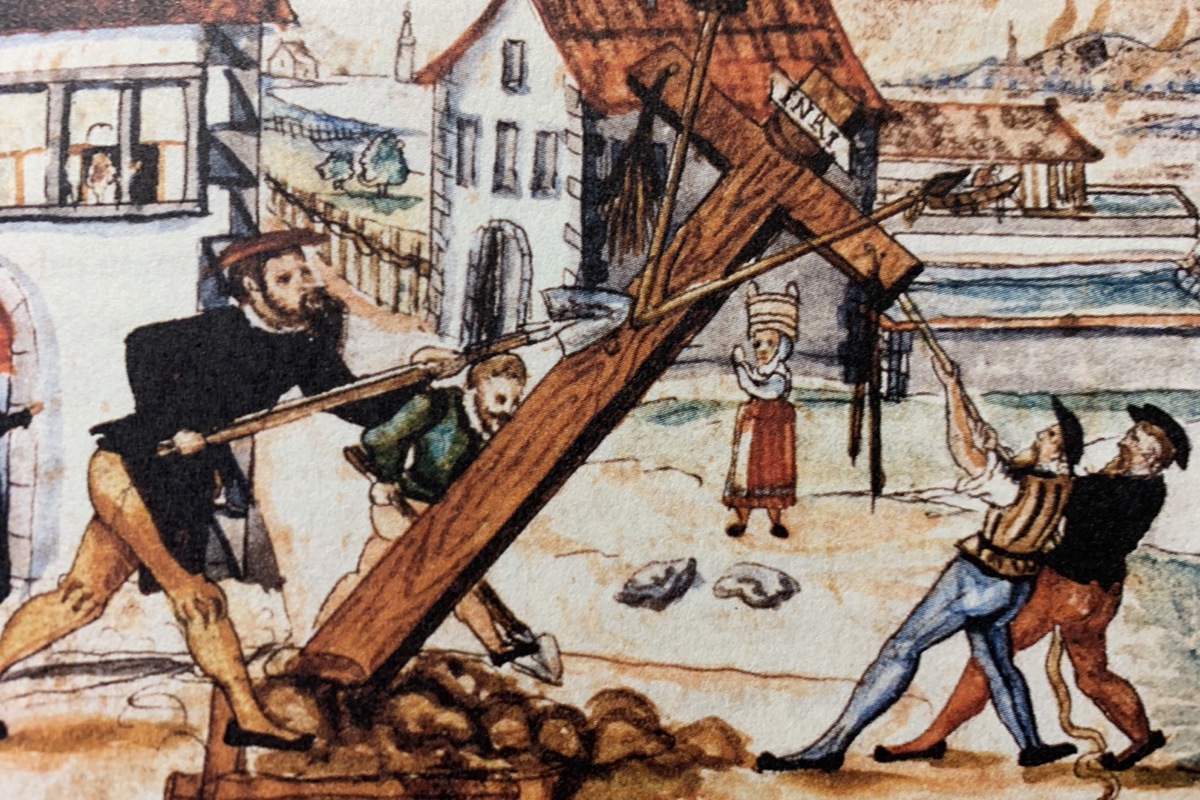 «Der aus dem Gefängnis entlassene Laurenz Hochrütener trifft sich mit Klaus Hottinger und Hans Oggenfuss. Gemeinsam schlagen sie das Kreuz im Stadelhofen um.» (Aus Heinrich Thomann