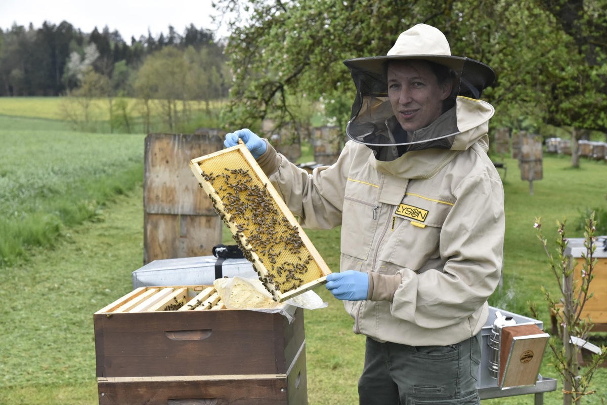 Manuela Keller arbeitet erst seit 2019 mit Bienen.