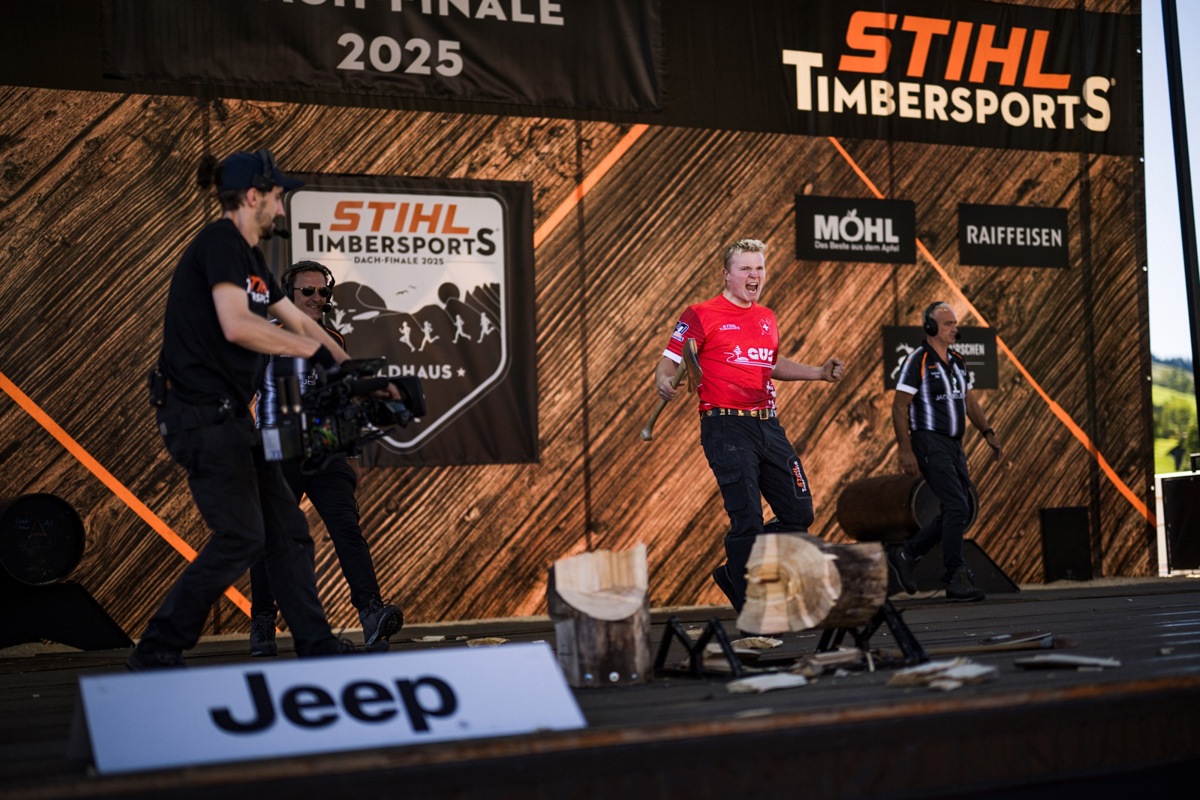 Jeffrey Hübscher aus Guntalingen gehört zu den stärksten Nachwuchskräften im Timbersport.