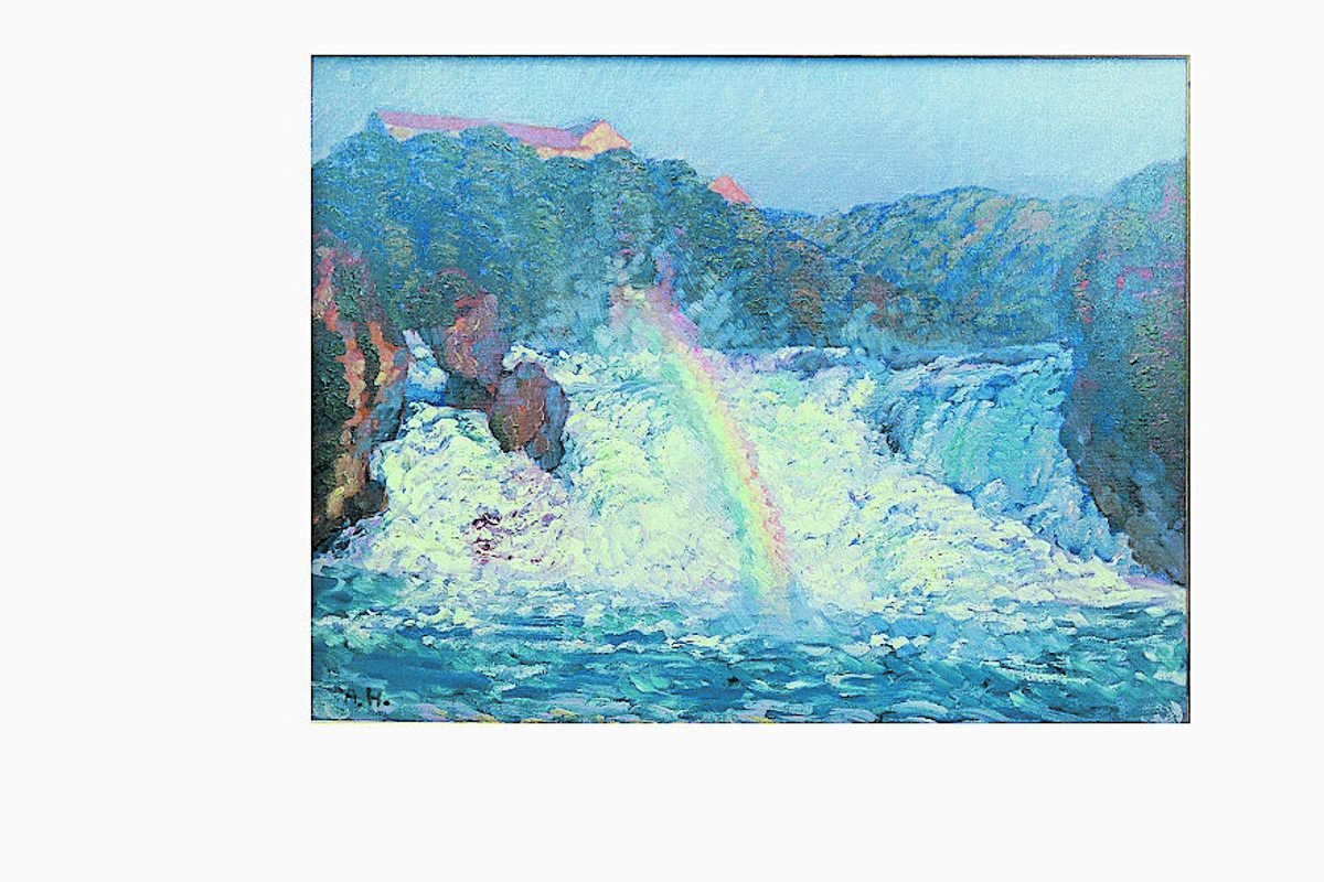 "Rheinfall mit Regenbogen"