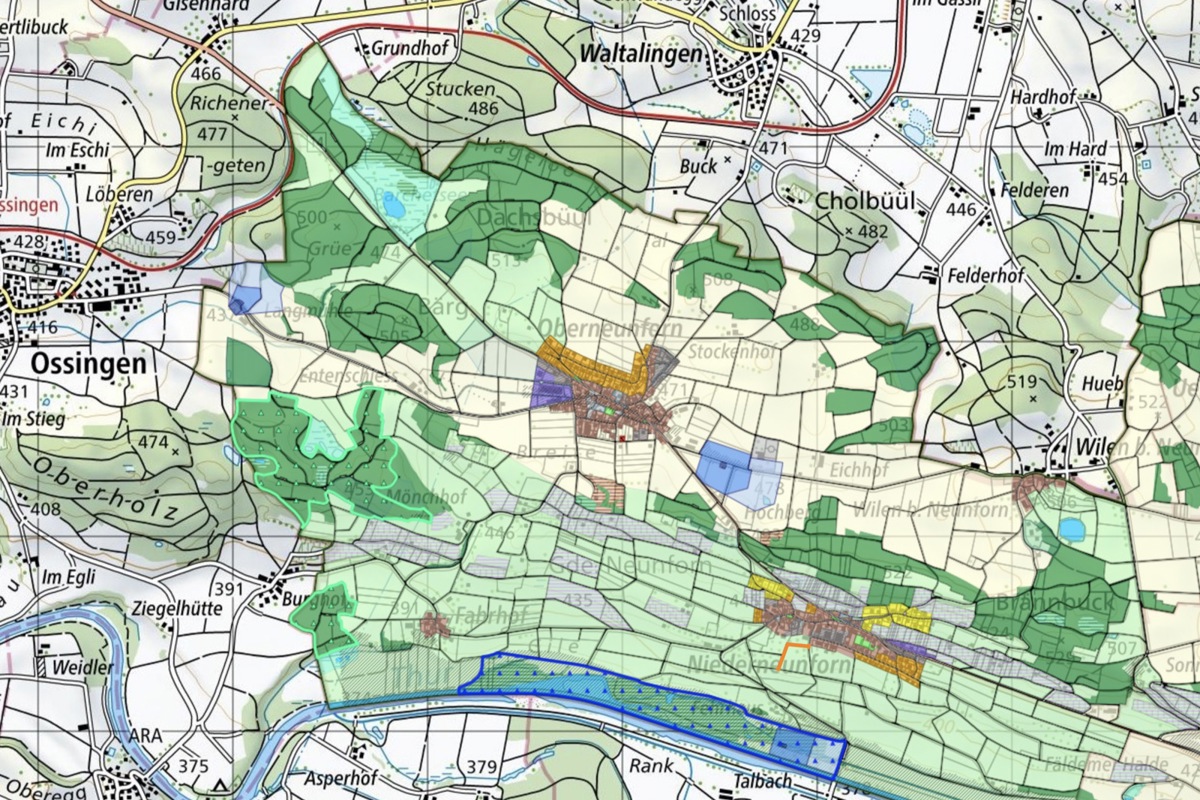 Neunforn hat vier bewohnte Zentren und viele Kilometer Kantonsgrenze.