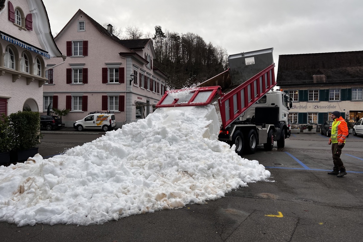 60 Kubikmeter Schnee werden es schliesslich sein