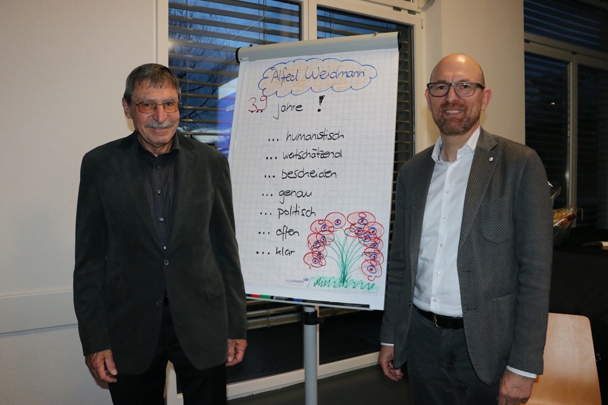 Alfred Weidmann (links) gibt nach 39 Jahren den Rücktritt bekannt Alfred Weidmann (links) gibt nach 39 Jahren den Rücktritt bekannt