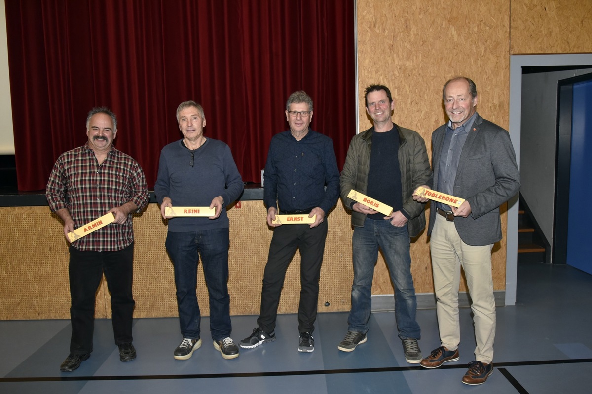 Der Vorstand der Meliorationsgenossenschaft wurde verabschiedet: v.l. Armin Gisler (Aktuar)