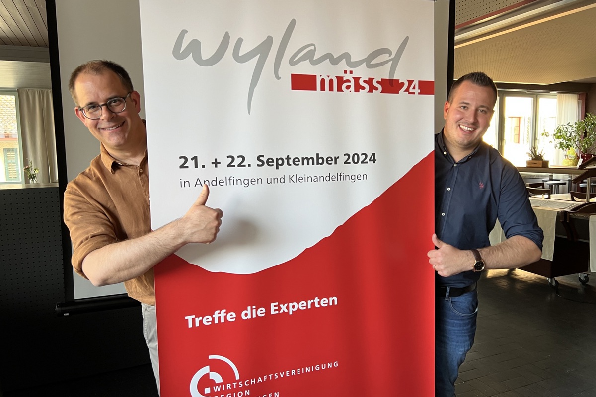 OK-Präsident Martin Schaub (links) und WRA-Präsident Reto May planen eine dezentrale Wylandmäss im Jahr 2024.