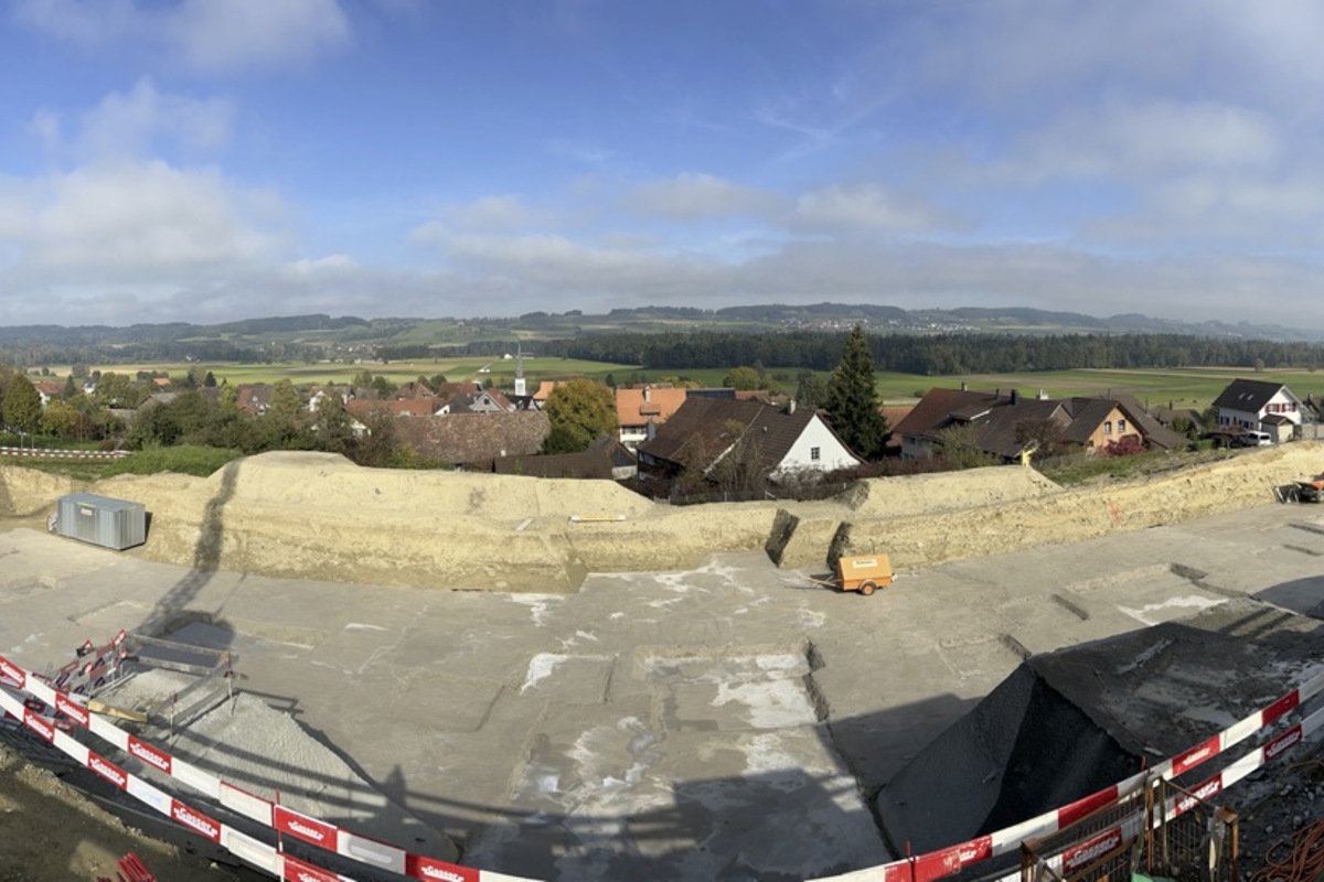 Blick in die Baugrube Mitte Oktober vom Hasensprung aus