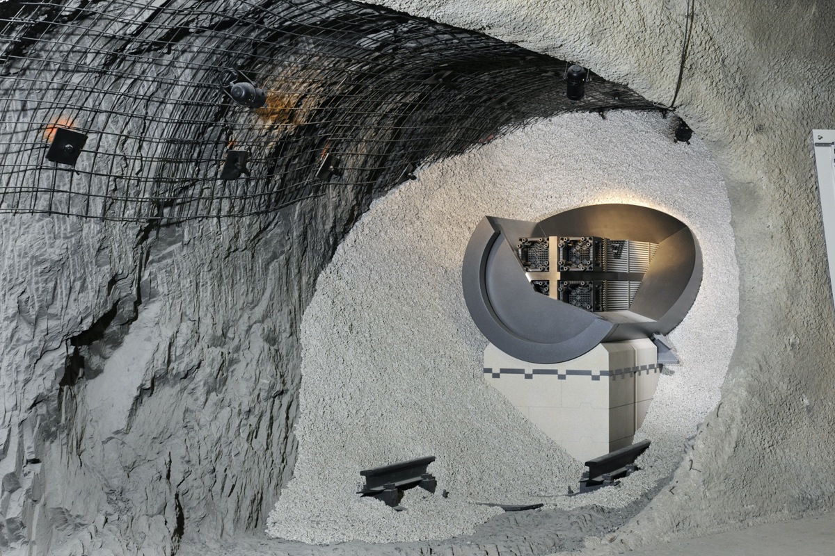 Einlagerungsmodell im Felslabor Mont Terri. Einlagerungsmodell im Felslabor Mont Terri.