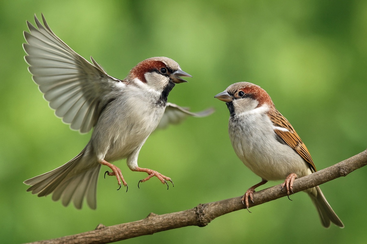Der Haussperling, meist Spatz genannt, ist einer der am weitesten verbreiteten Singvögel.